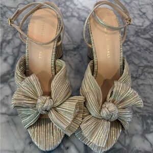 Loeffler Randall Metallic Gold Bow Heels
